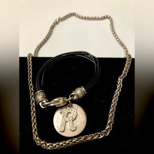 Beautiful leather bracelet and a chain